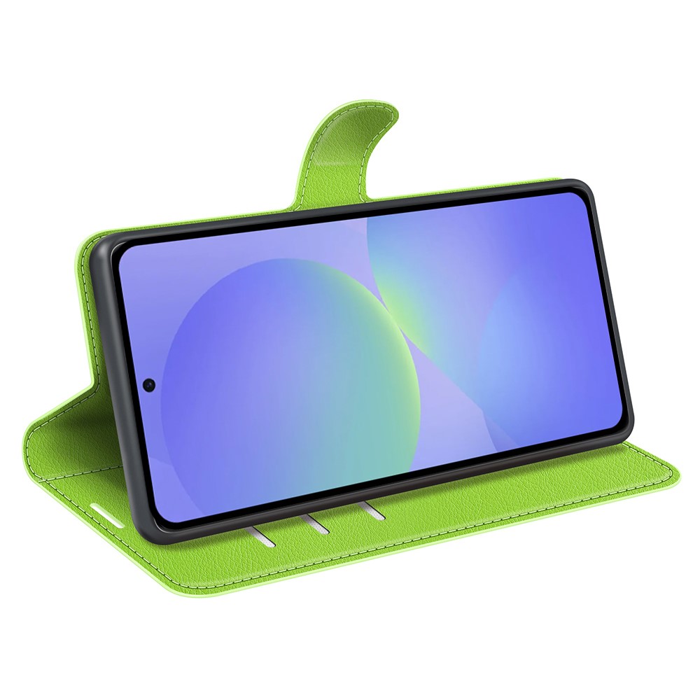  Samsung Galaxy A37 5G Fodral Litchi Läder Grön