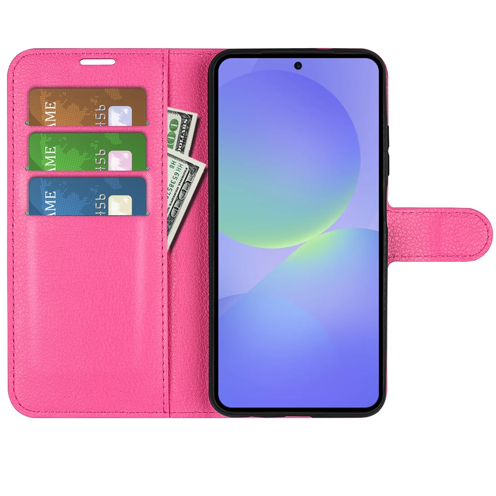  Samsung Galaxy A37 5G Fodral Litchi Läder Rosa