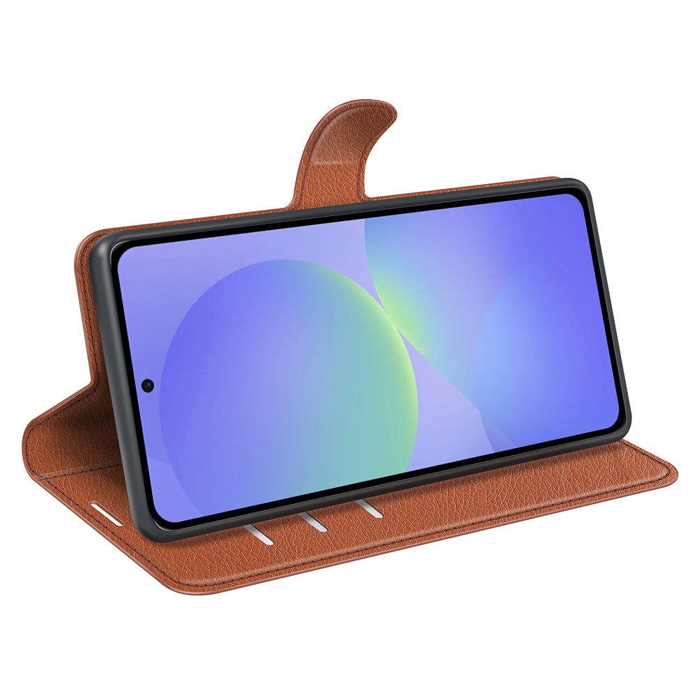  Samsung Galaxy A37 5G Fodral Litchi Läder Brun