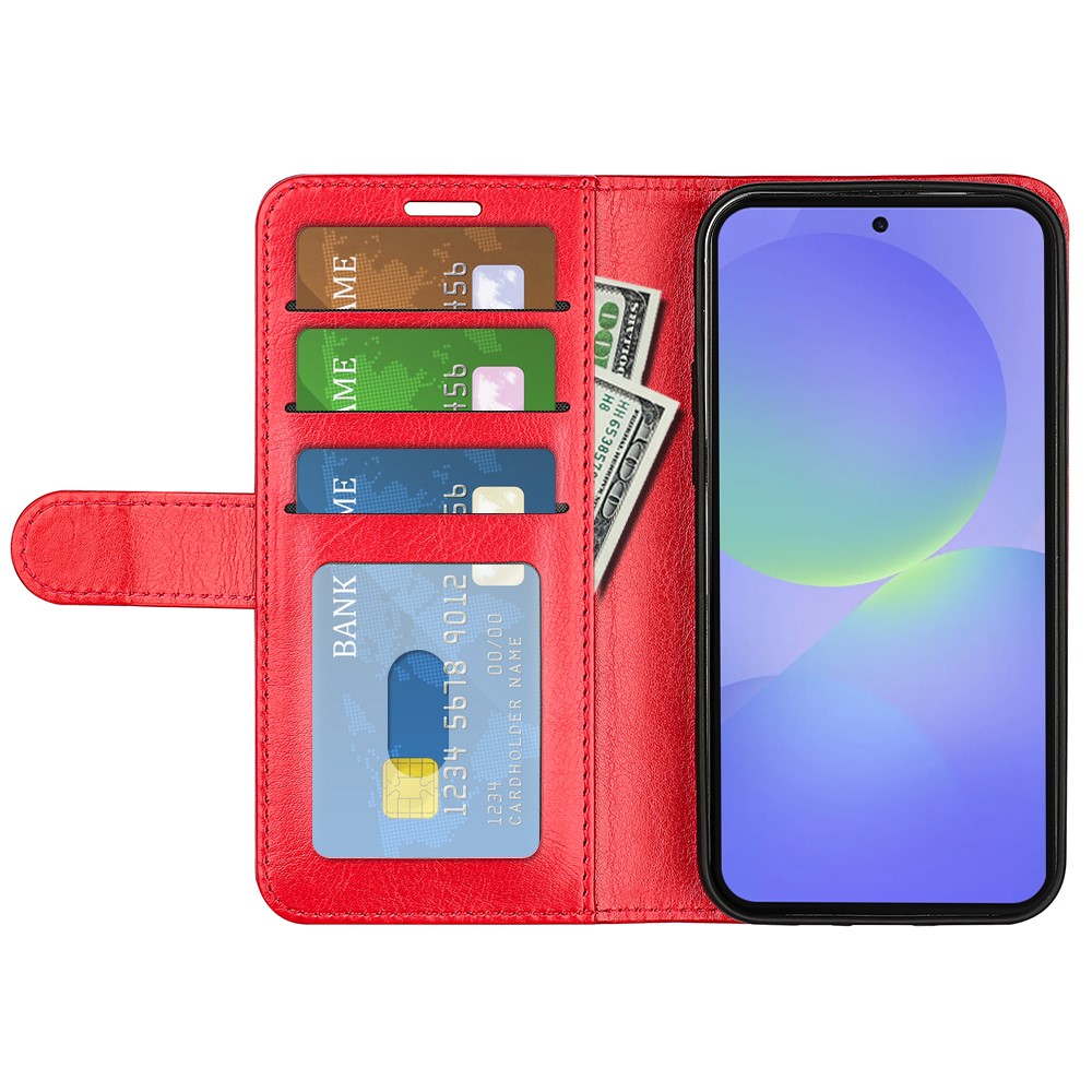  Samsung Galaxy A37 5G Fodral Crazy Horse Läder Röd