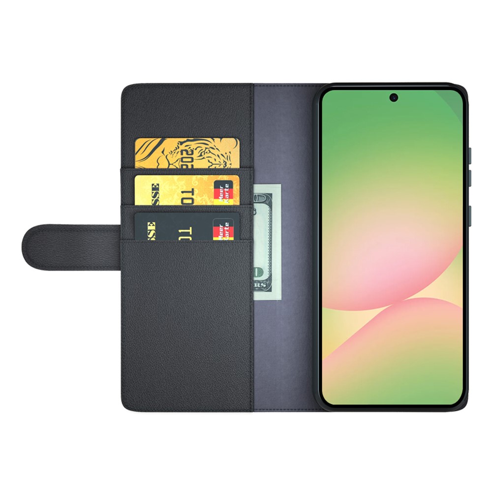  Samsung Galaxy A57 5G Fodral Premium Äkta Läder Svart
