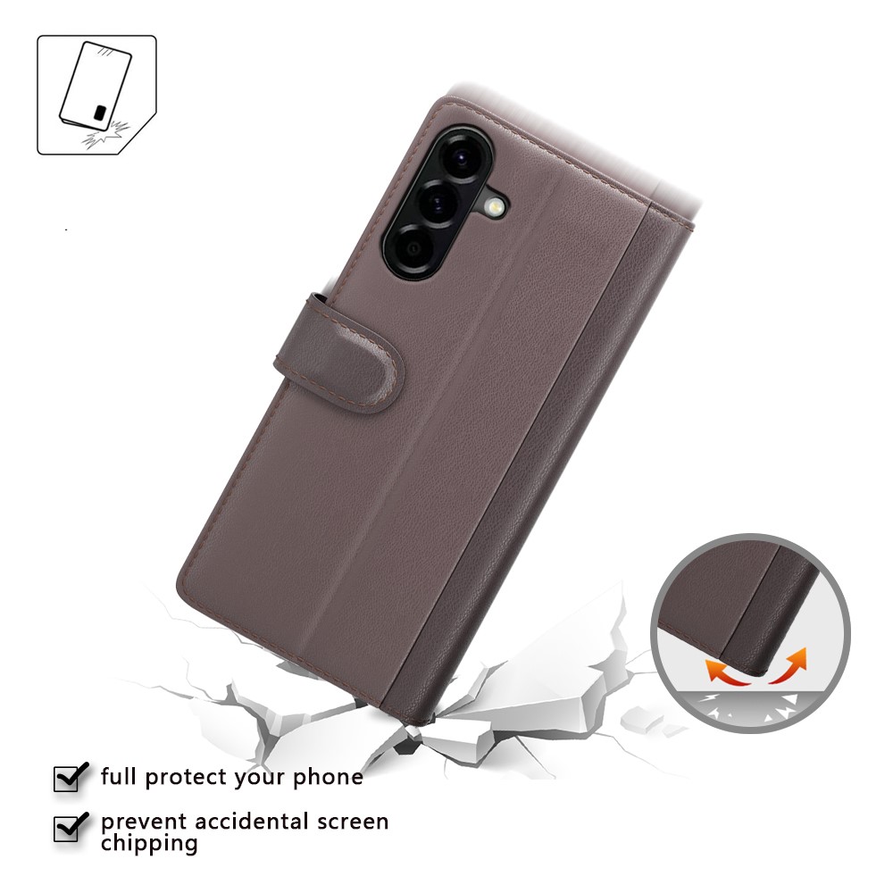  Samsung Galaxy A57 5G Fodral Premium Äkta Läder Brun