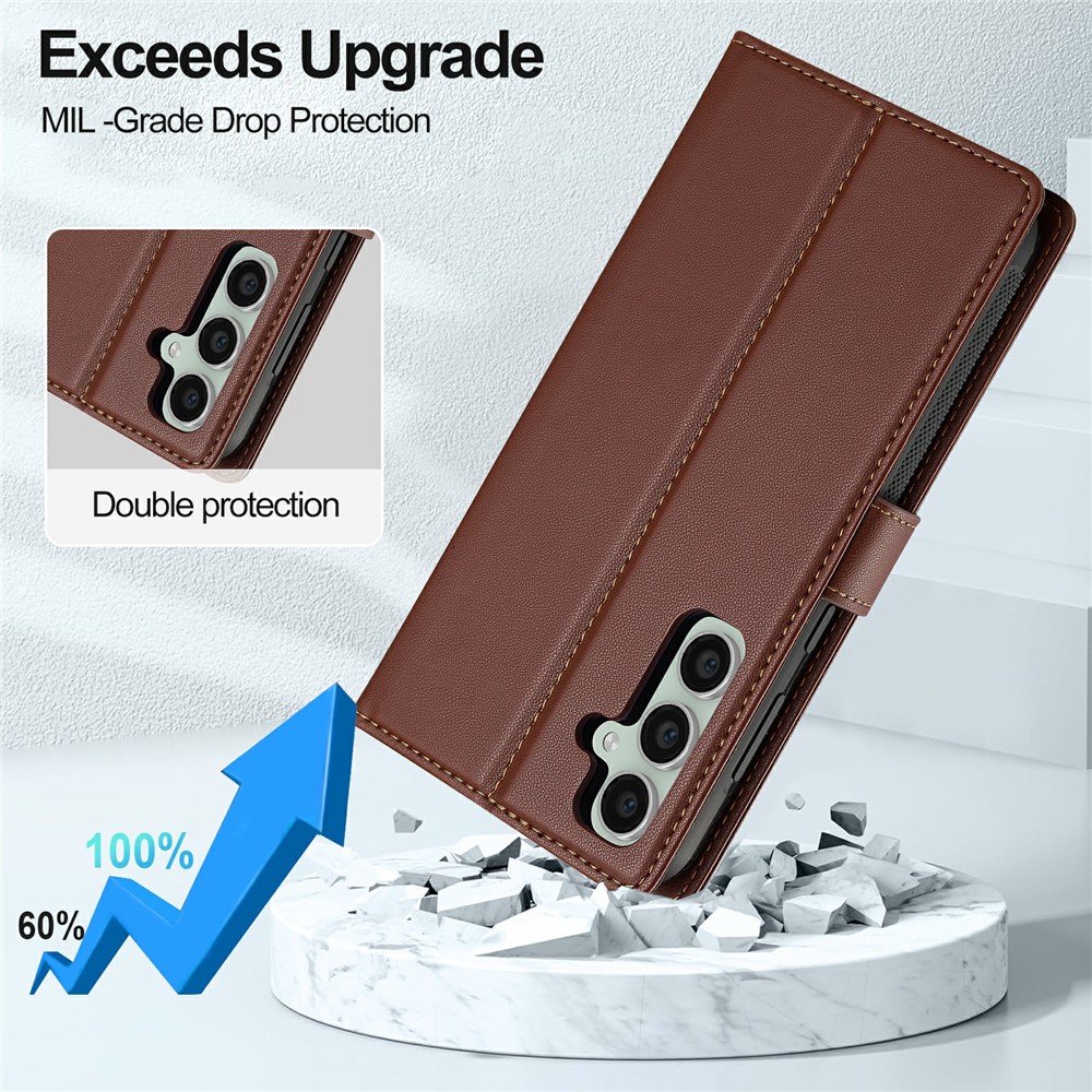 LC.IMEEKE LC.IMEEKE Samsung Galaxy A57 5G 2in1 Magnet Fodral/Skal Brun