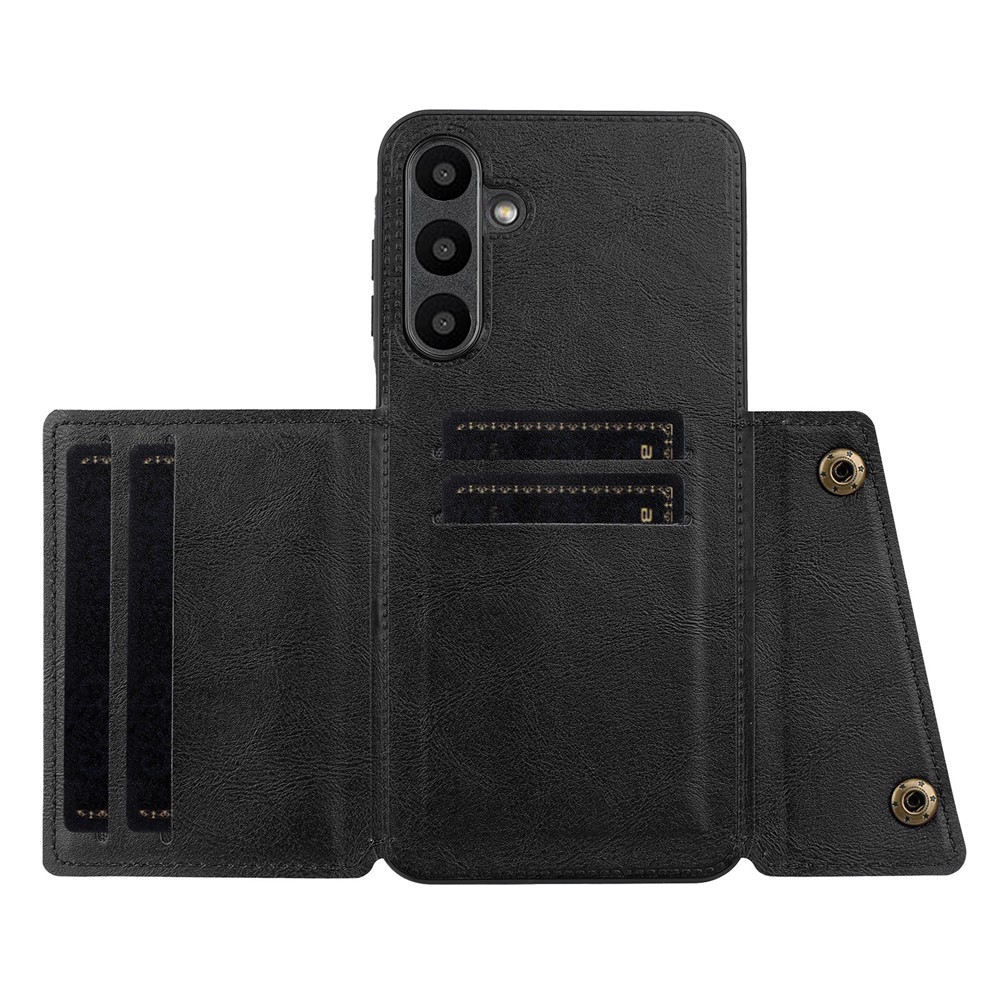  Samsung Galaxy A37 5G Skal Läder Med Kortfack Och Magnet Svart
