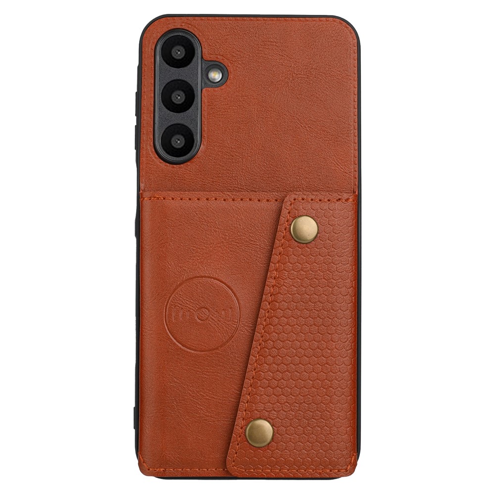  Samsung Galaxy A37 5G Skal Läder Med Kortfack Och Magnet Brun
