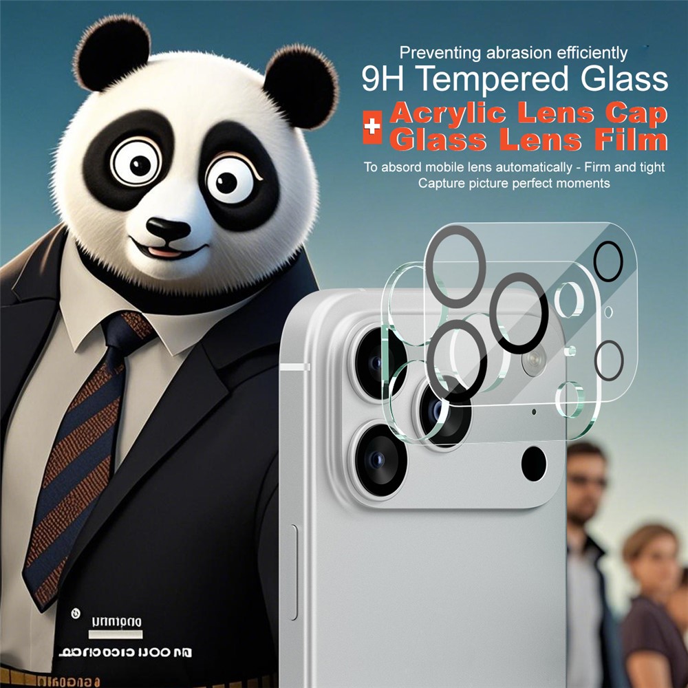 IMAK IMAK iPhone 17 Pro Linsskydd Black Rings Härdat Glas