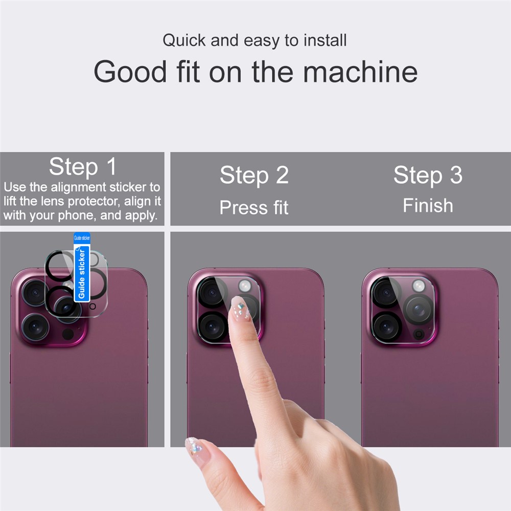 IMAK IMAK iPhone 17 Pro Max Linsskydd Black Rings Härdat Glas