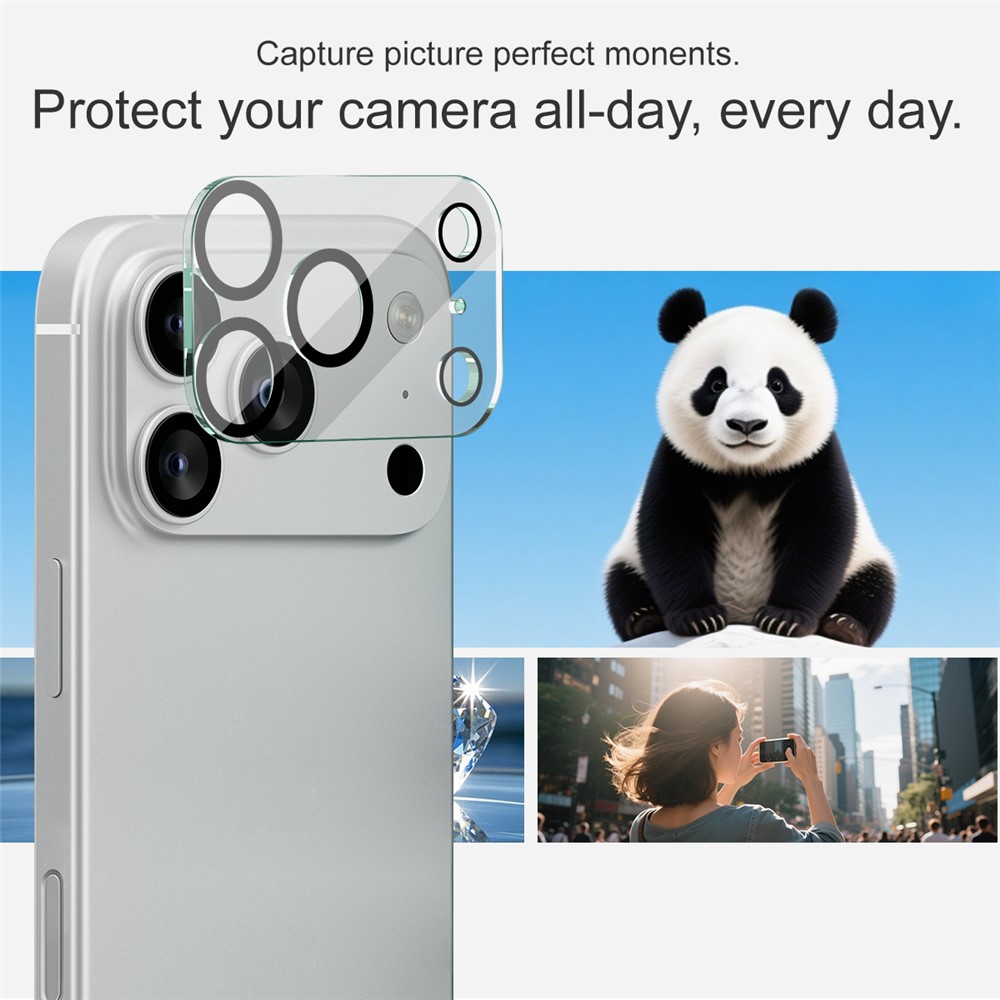 IMAK IMAK iPhone 17 Pro Max Linsskydd Black Rings Härdat Glas