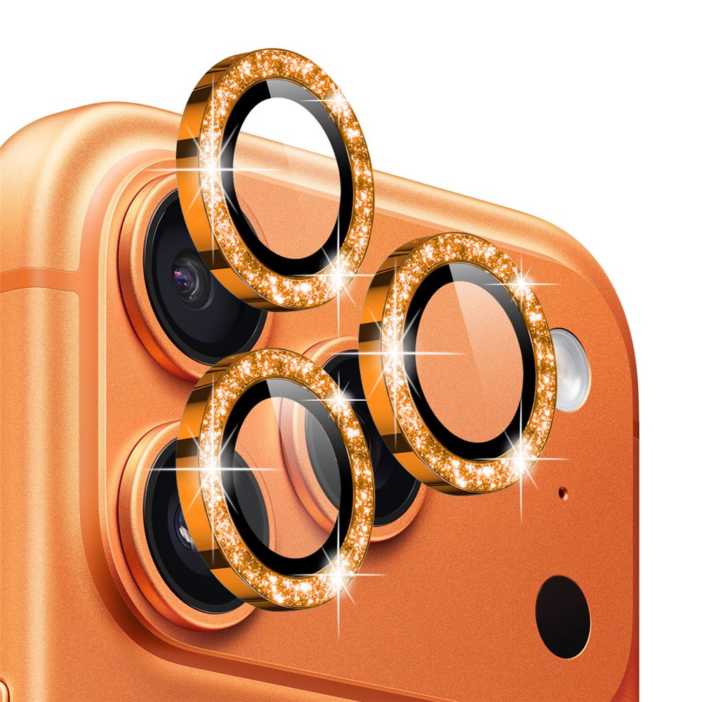 NORTHJO NORTHJO iPhone 17 Pro/17 Pro Max Linsskydd Glitter Orange