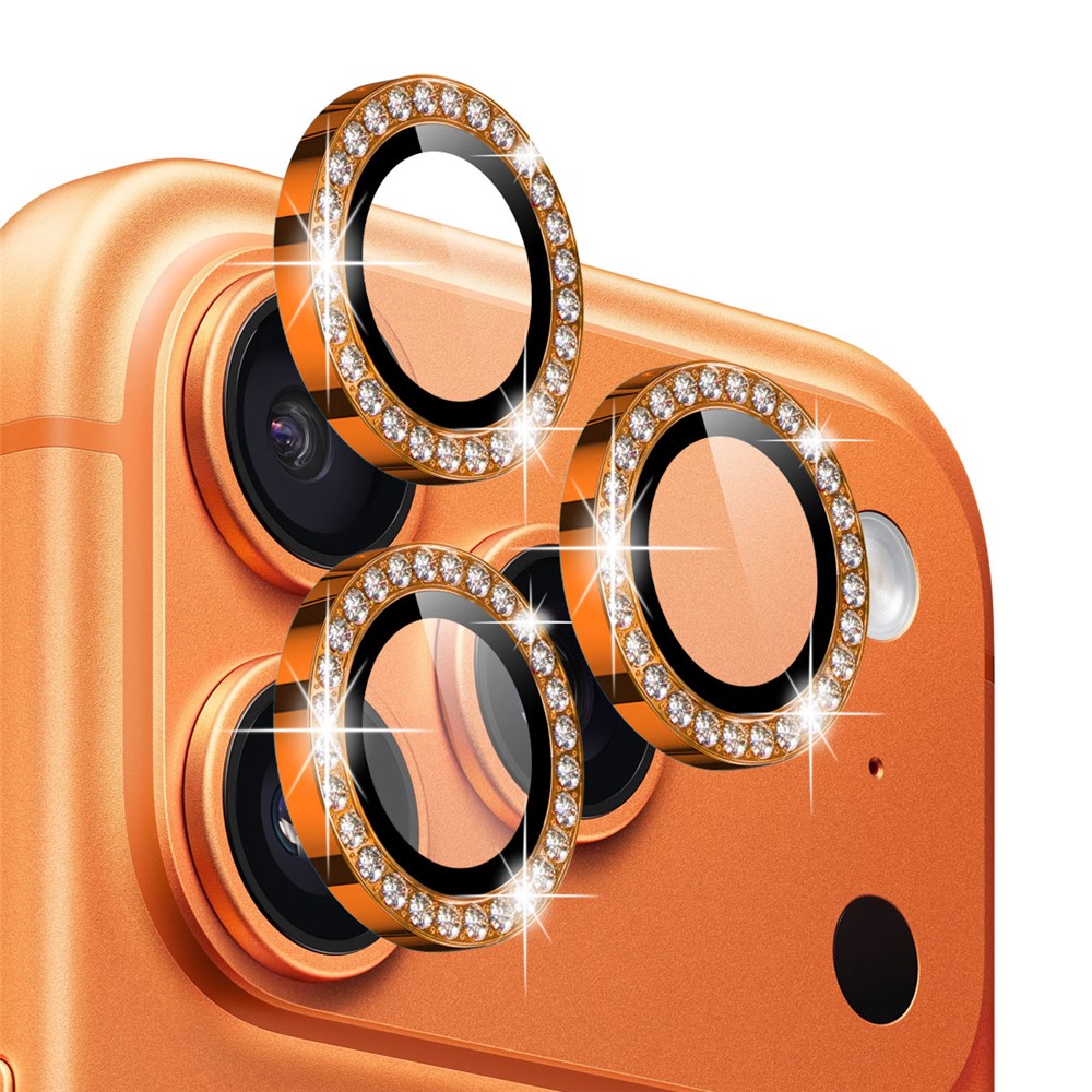 NORTHJO NORTHJO iPhone 17 Pro/17 Pro Max Linsskydd Strass Orange