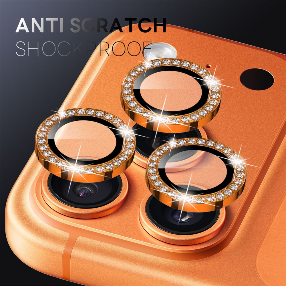 NORTHJO NORTHJO iPhone 17 Pro/17 Pro Max Linsskydd Strass Orange