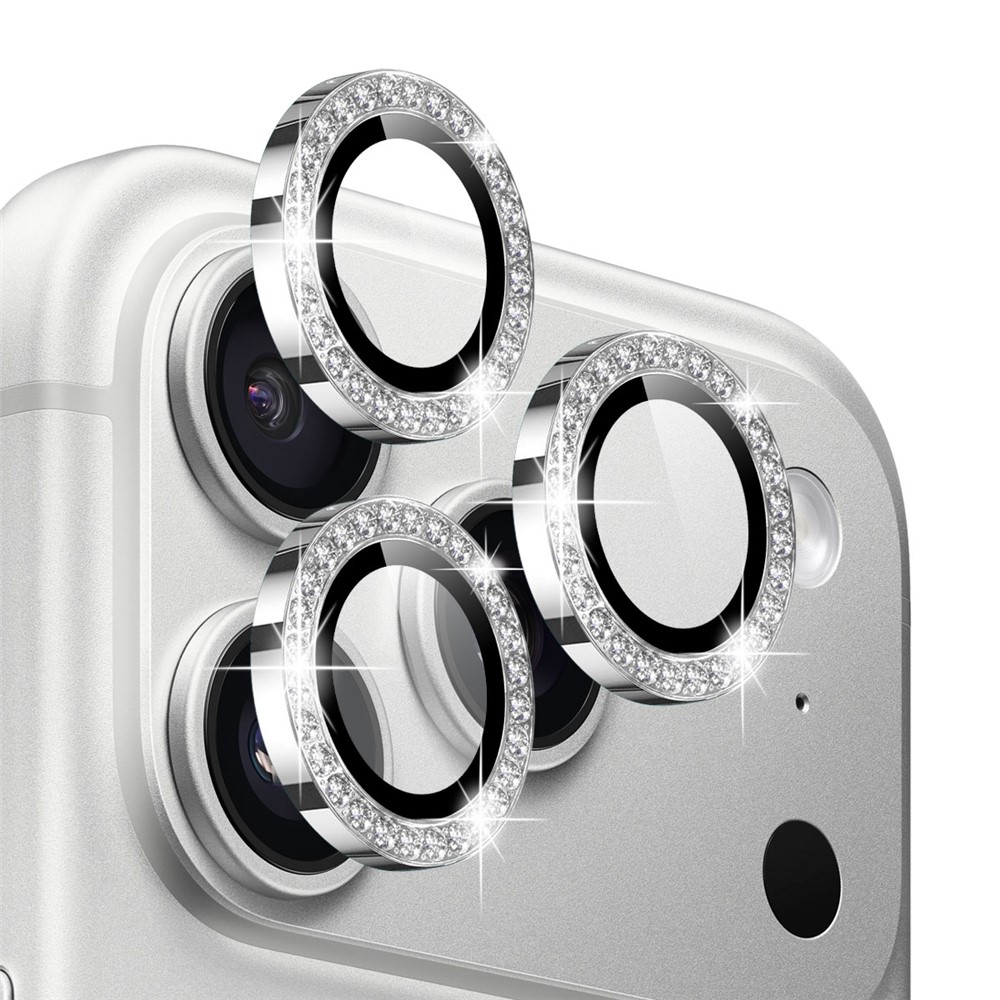 NORTHJO NORTHJO iPhone 17 Pro/17 Pro Max Linsskydd Strass Silver
