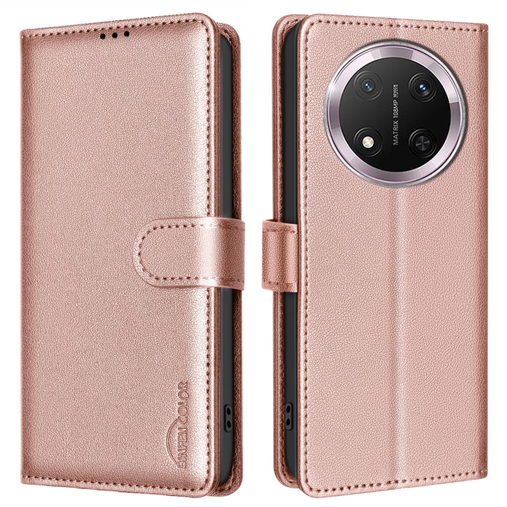 BINFEN BINFEN Honor Magic7 Lite Fodral RFID Läder Roséguld
