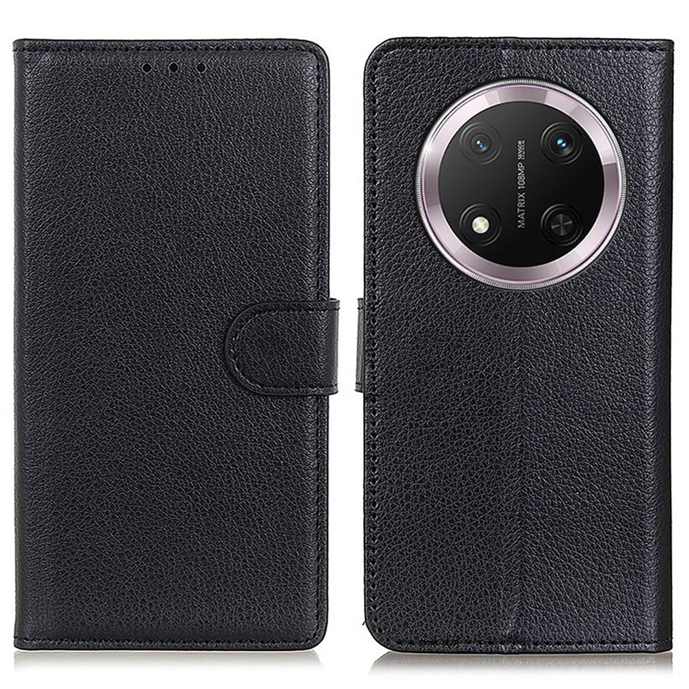  Honor Magic7 Lite Fodral Litchi Läder Svart