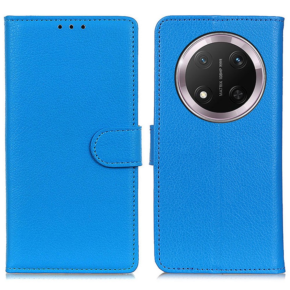  Honor Magic7 Lite Fodral Litchi Läder Blå