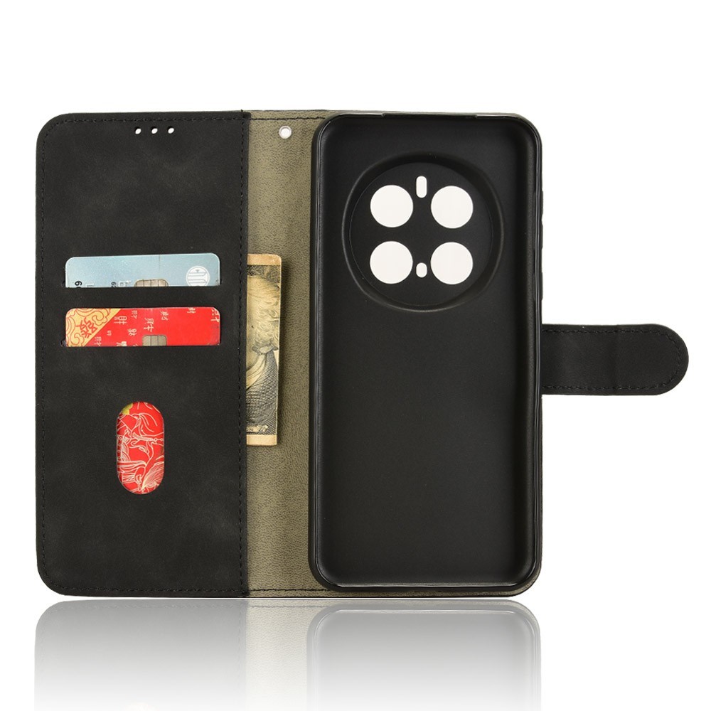  Honor Magic7 Pro Fodral Läder Skin Feel Svart