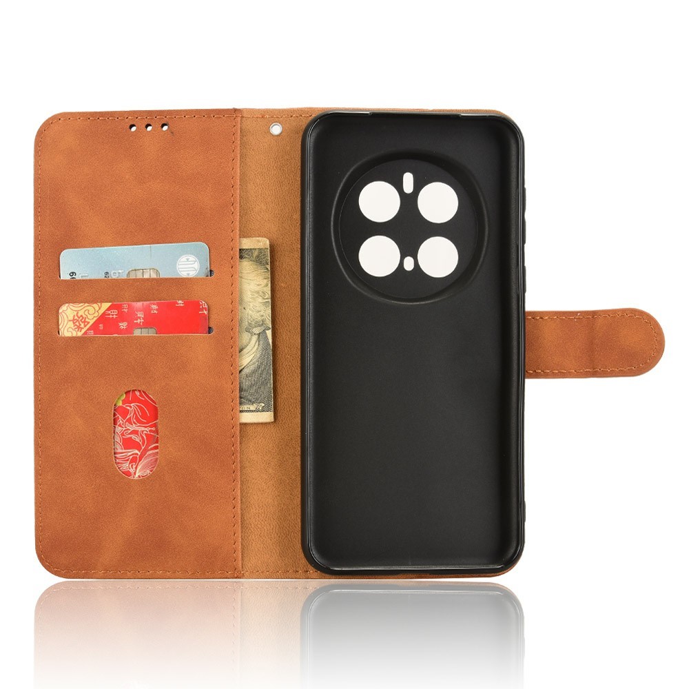  Honor Magic7 Pro Fodral Läder Skin Feel Brun