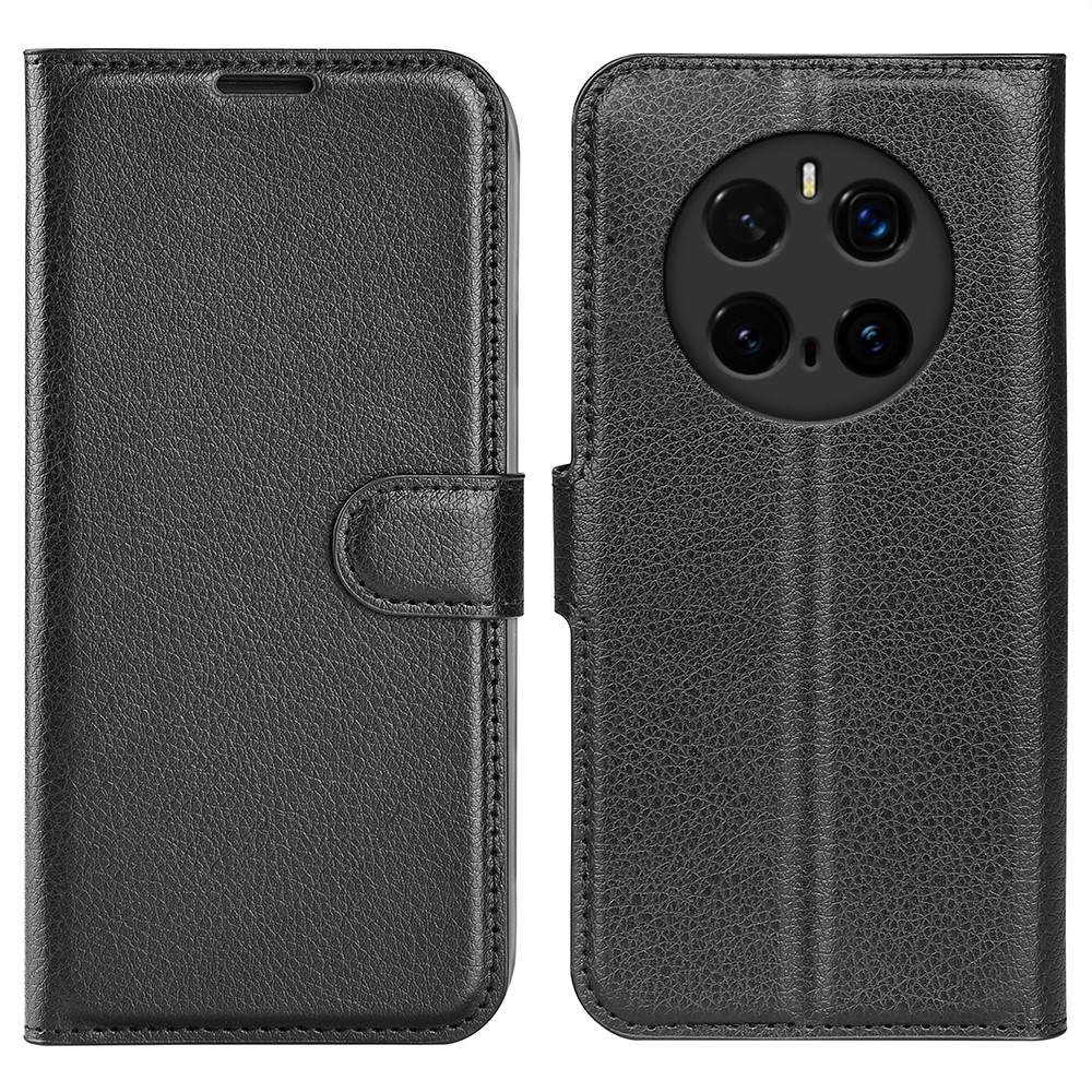  Honor Magic7 Pro Fodral Litchi Läder Svart