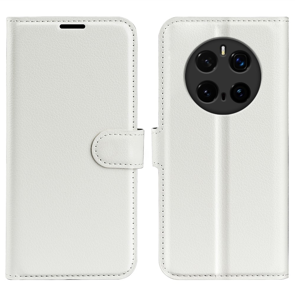  Honor Magic7 Pro Fodral Litchi Läder Vit
