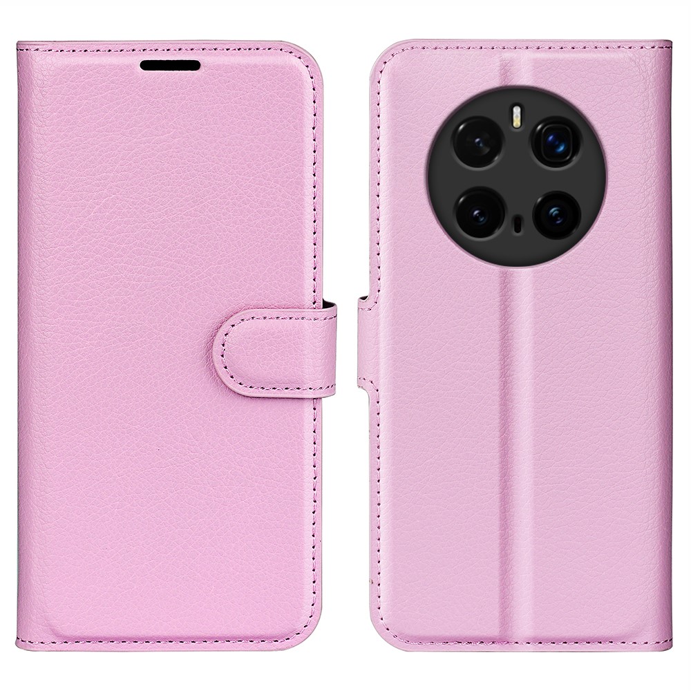  Honor Magic7 Pro Fodral Litchi Läder Ljus Rosa