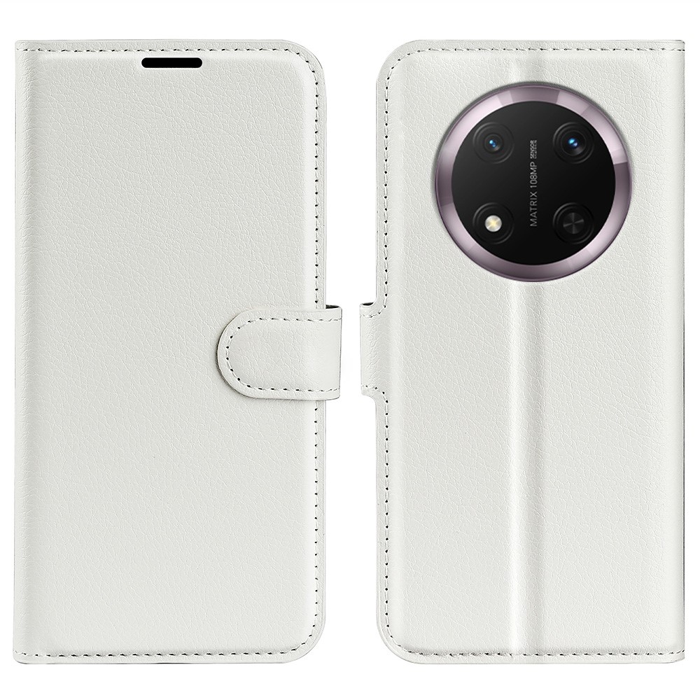  Honor Magic7 Lite Fodral Litchi Läder Vit