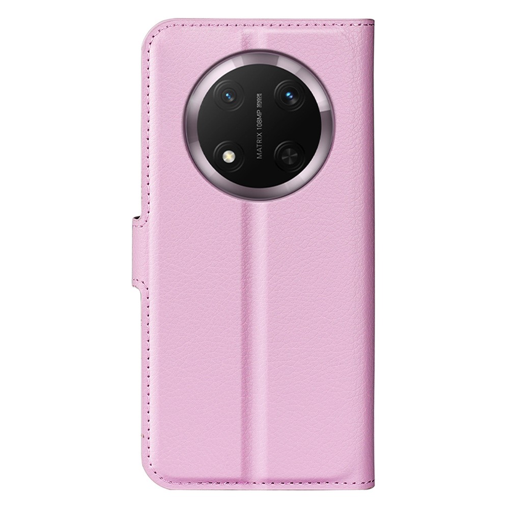  Honor Magic7 Lite Fodral Litchi Läder Ljus Rosa