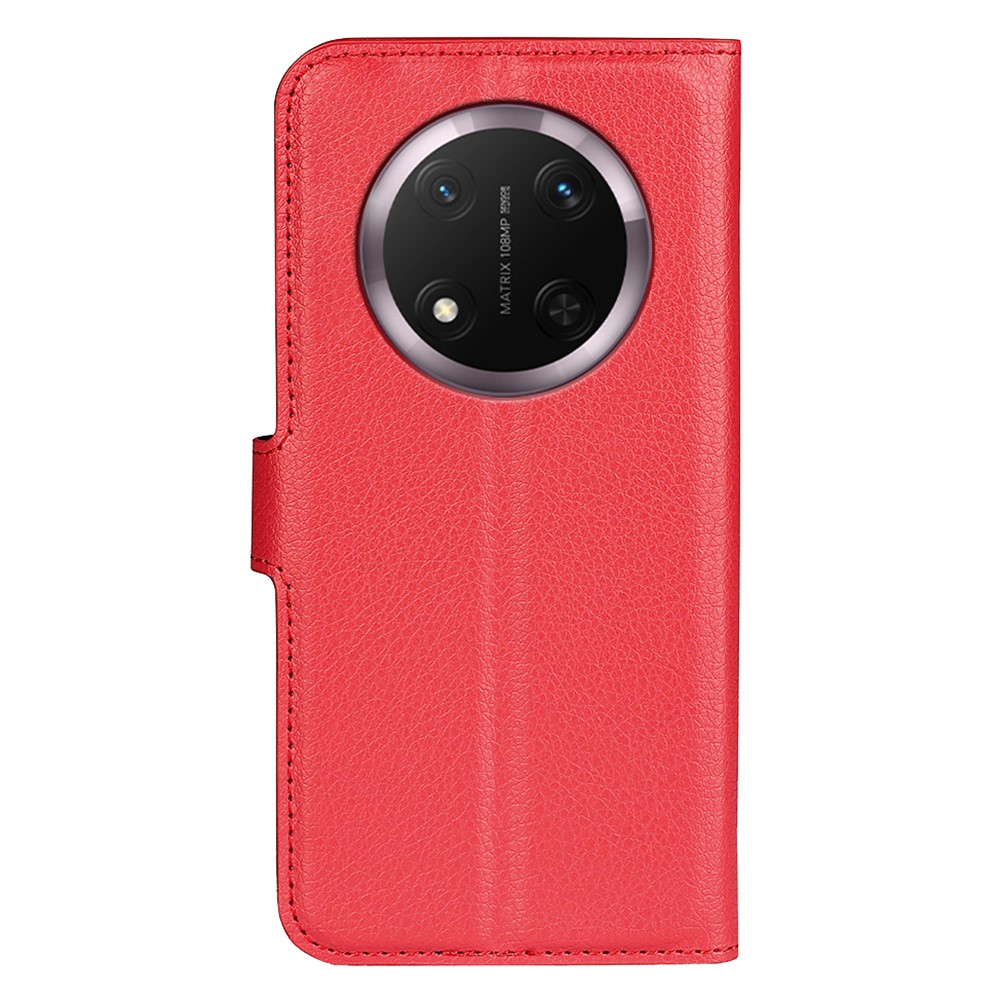  Honor Magic7 Lite Fodral Litchi Läder Röd