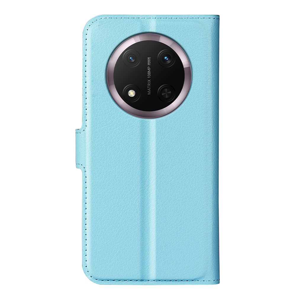  Honor Magic7 Lite Fodral Litchi Läder Blå