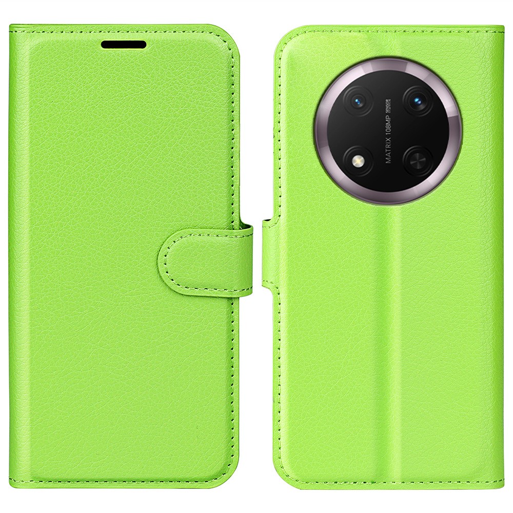  Honor Magic7 Lite Fodral Litchi Läder Grön