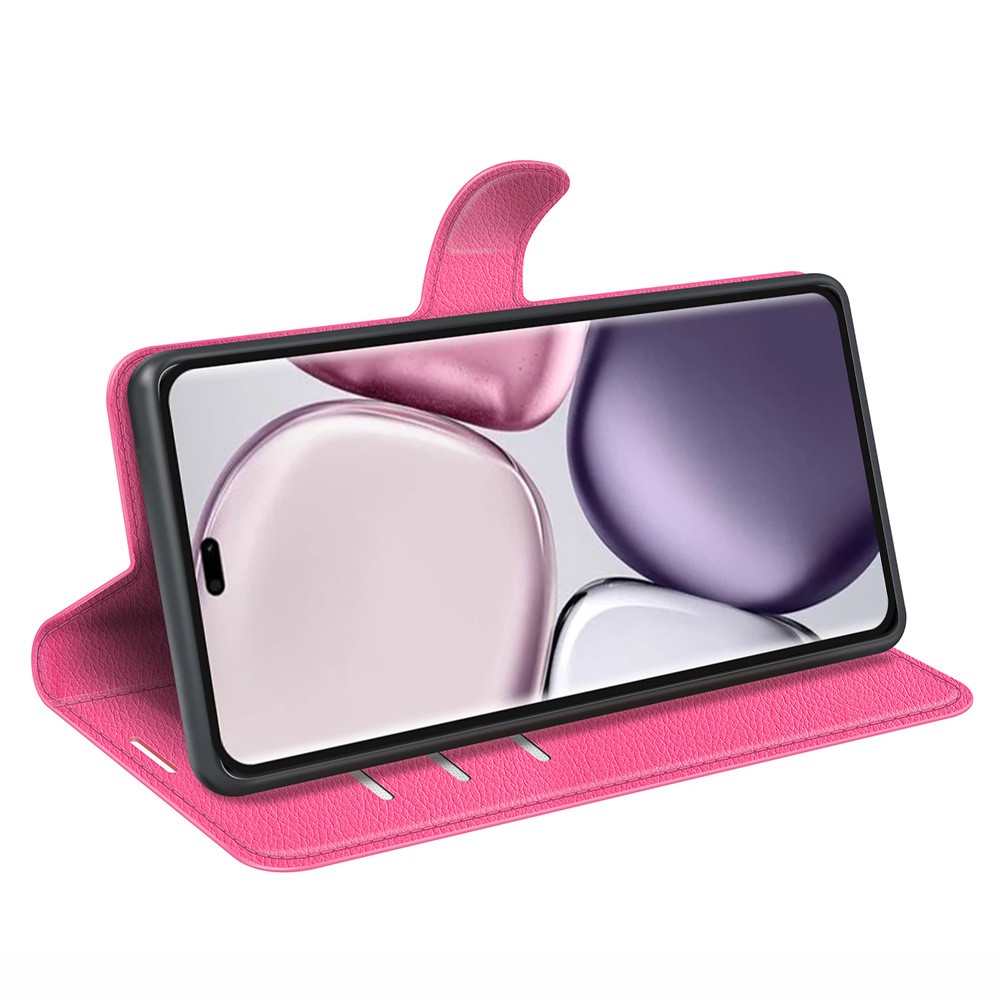  Honor Magic7 Lite Fodral Litchi Läder Rosa