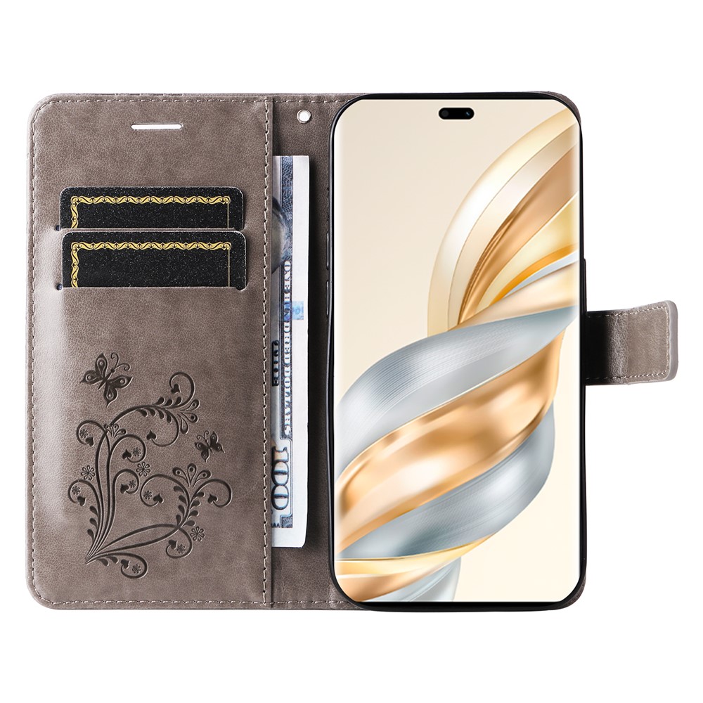  Honor Magic7 Lite Fodral Med Fjäril Tryck Grå