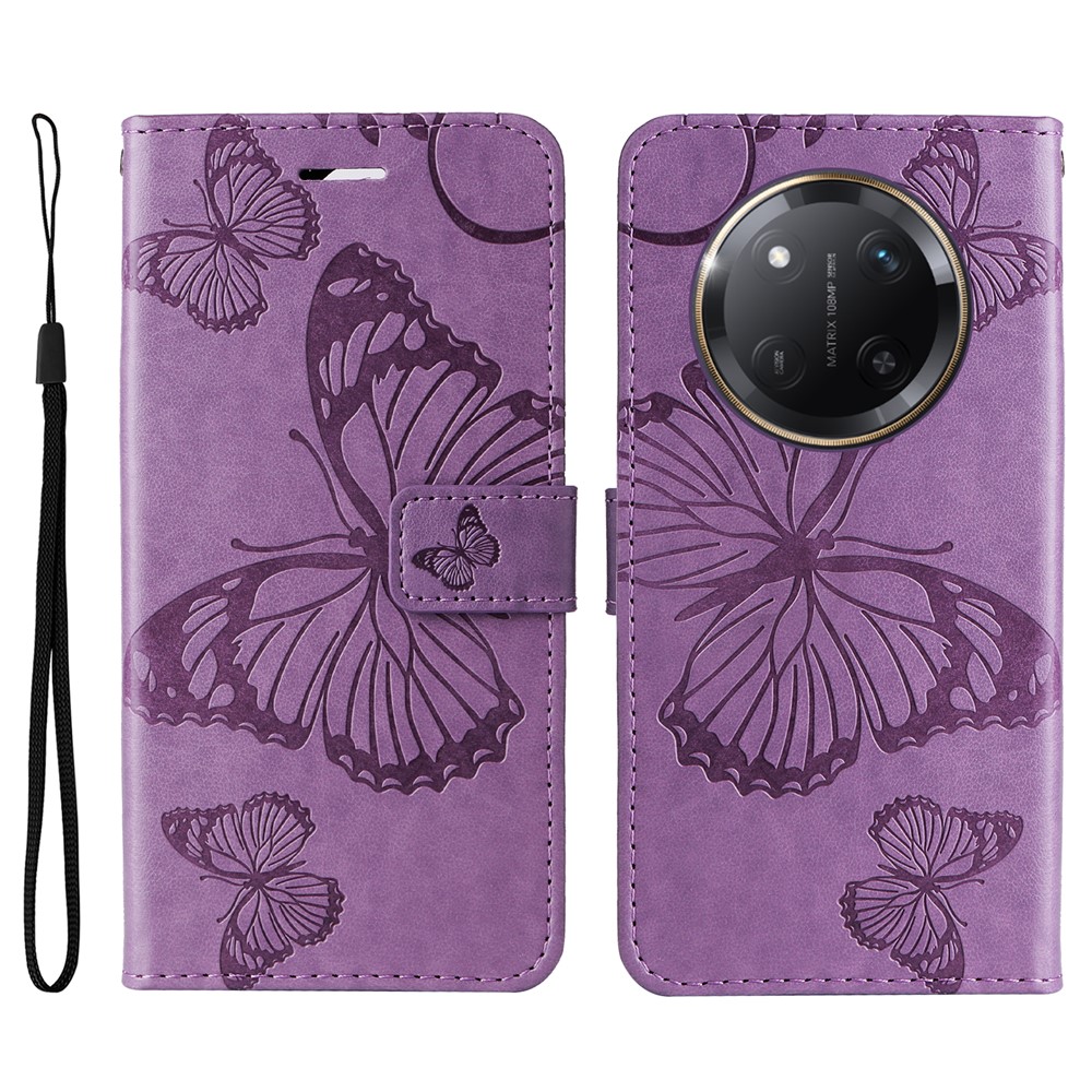  Honor Magic7 Lite Fodral Med Fjäril Tryck Lila