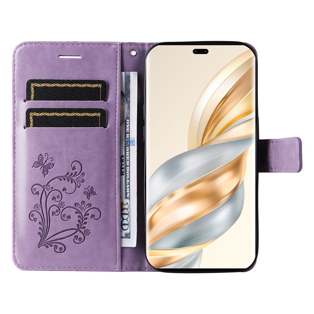  Honor Magic7 Lite Fodral Med Fjäril Tryck Lila