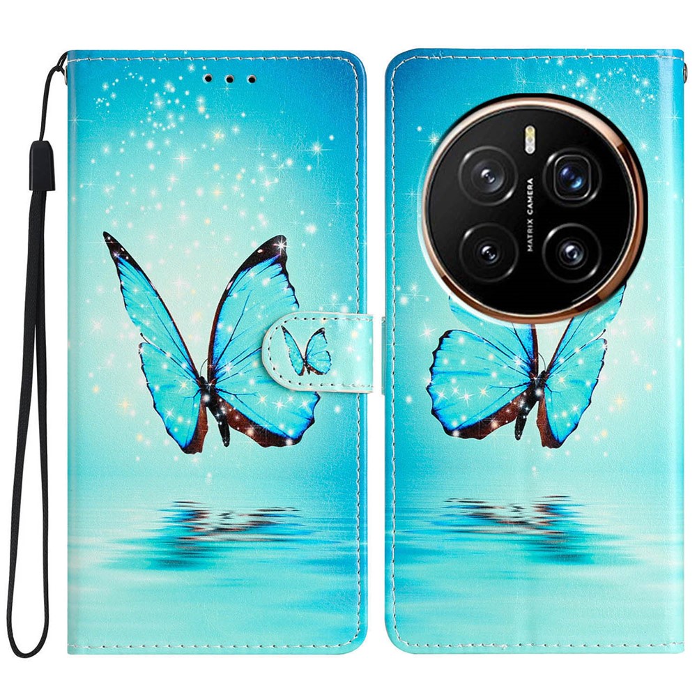  Honor Magic7 Pro Fodral Med Tryck Blå Fjäril