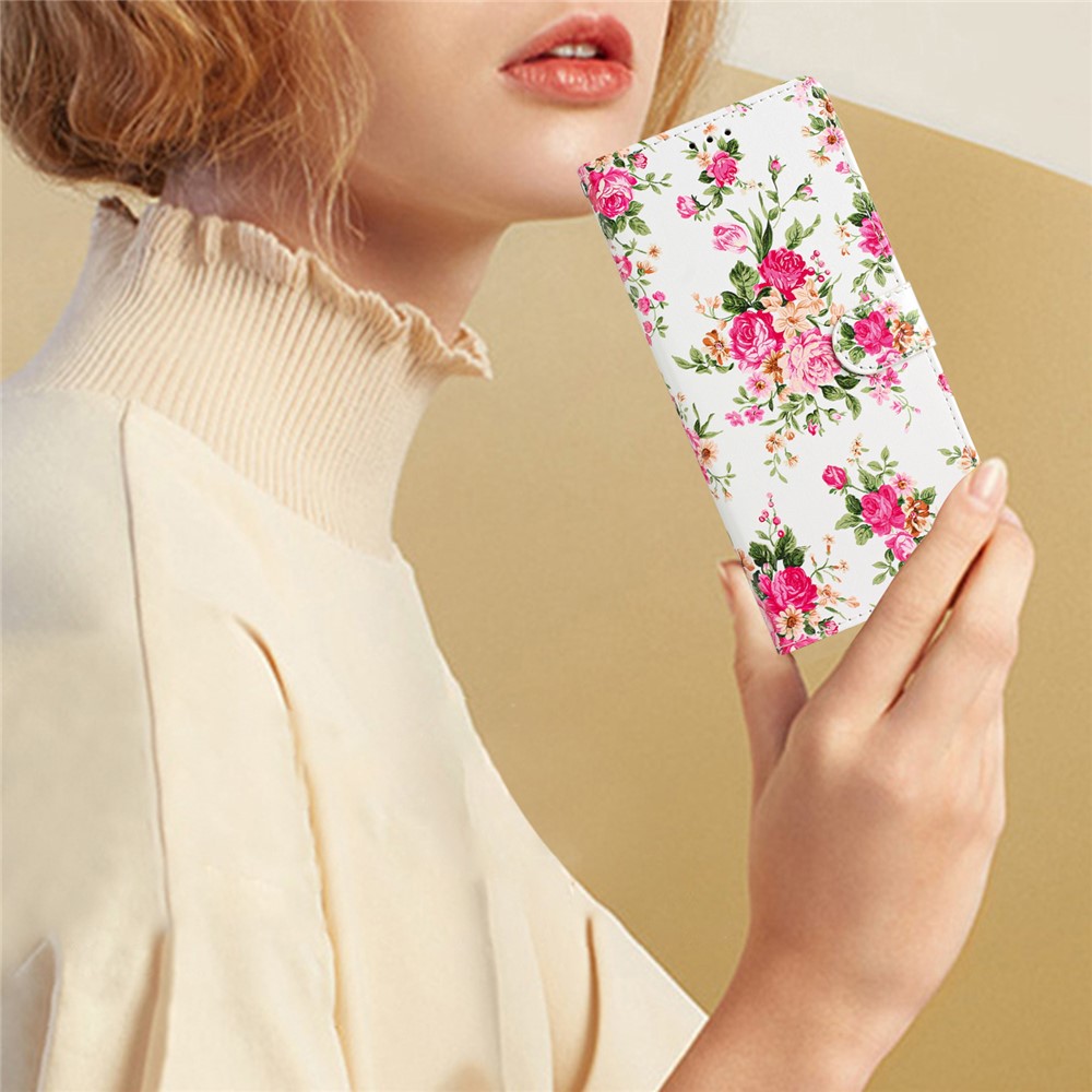  Honor Magic7 Pro Fodral Med Tryck Rosa Blommor