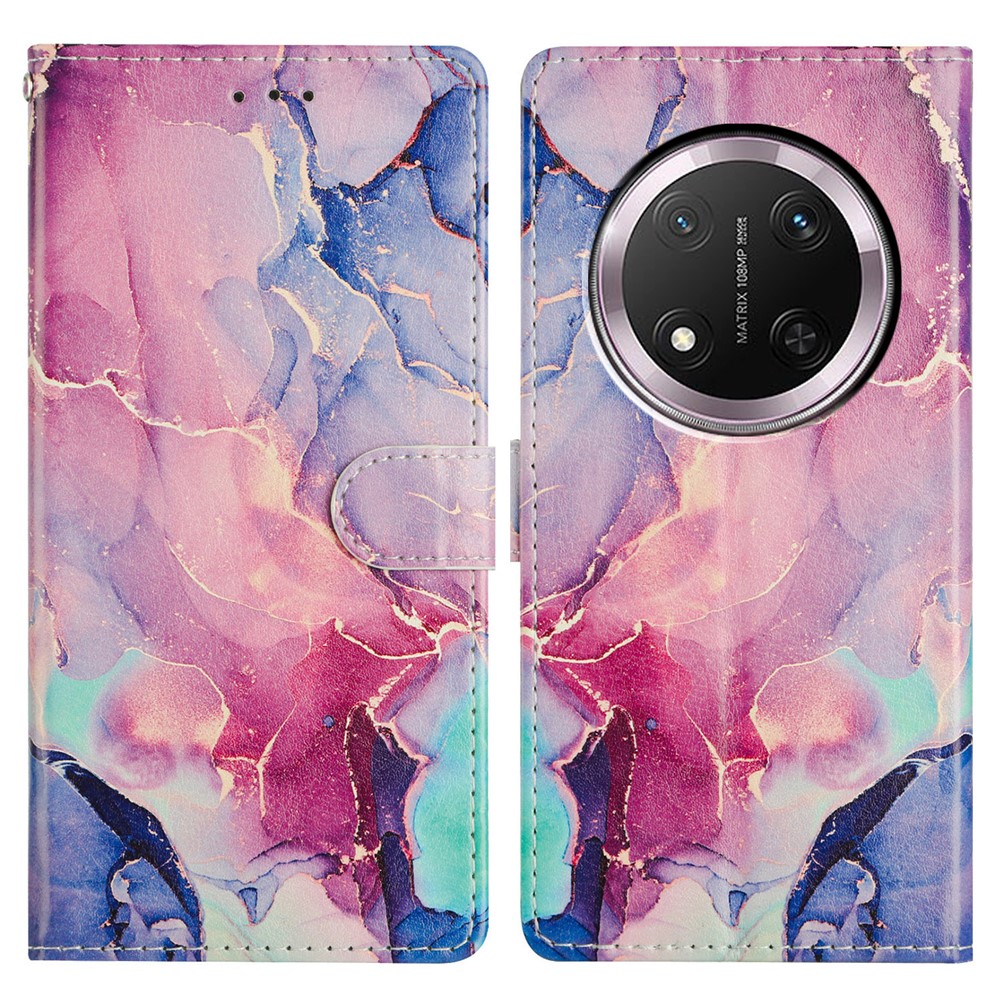  Honor Magic7 Lite Fodral Med Tryck Rosa Marmor