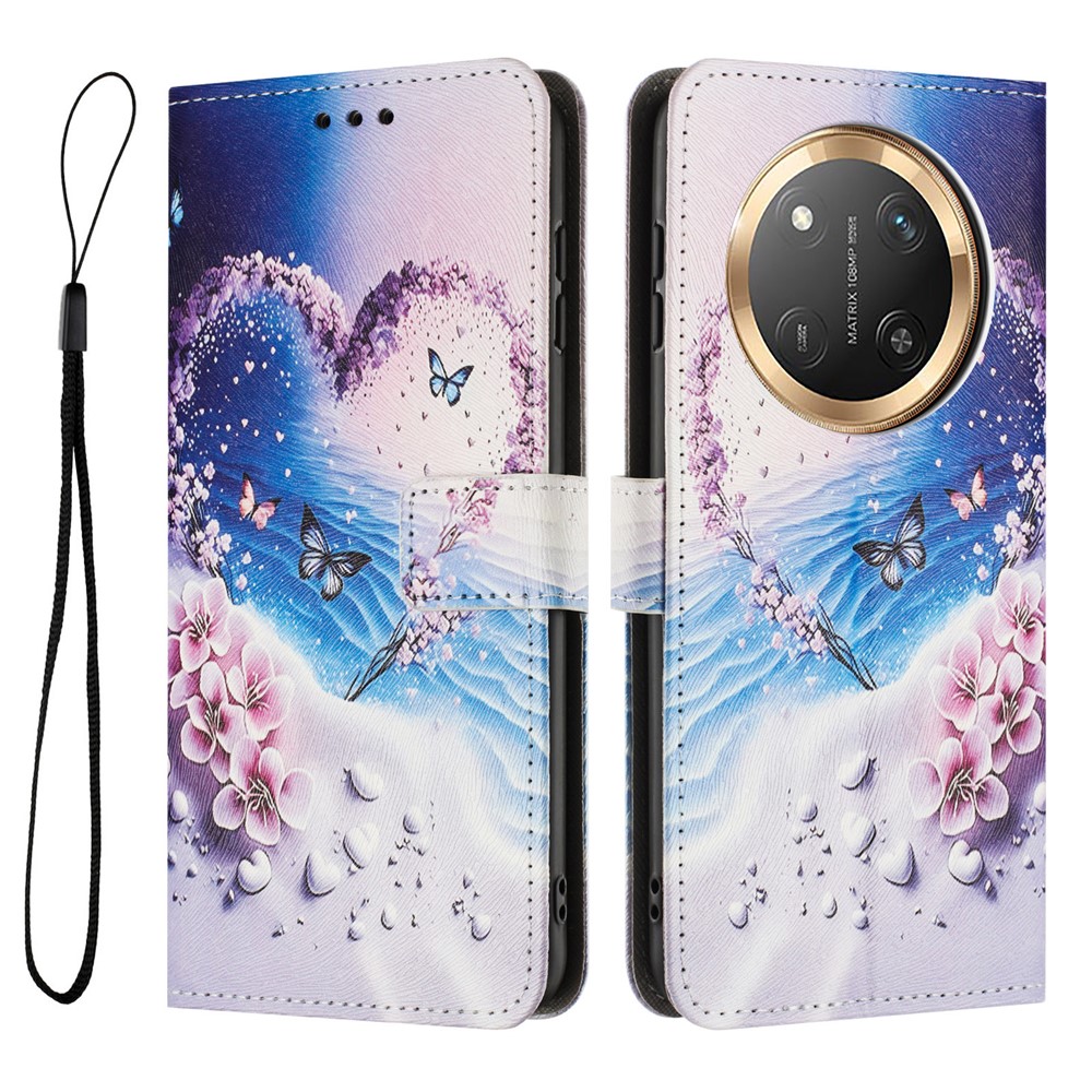  Honor Magic7 Lite Fodral Med Tryck Hjärta / Fjärilar