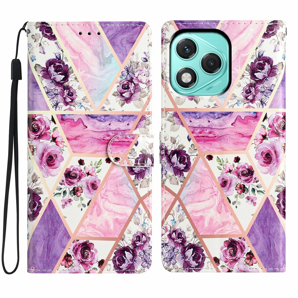  Honor 400 Lite Fodral Med Tryck Lila Marmor