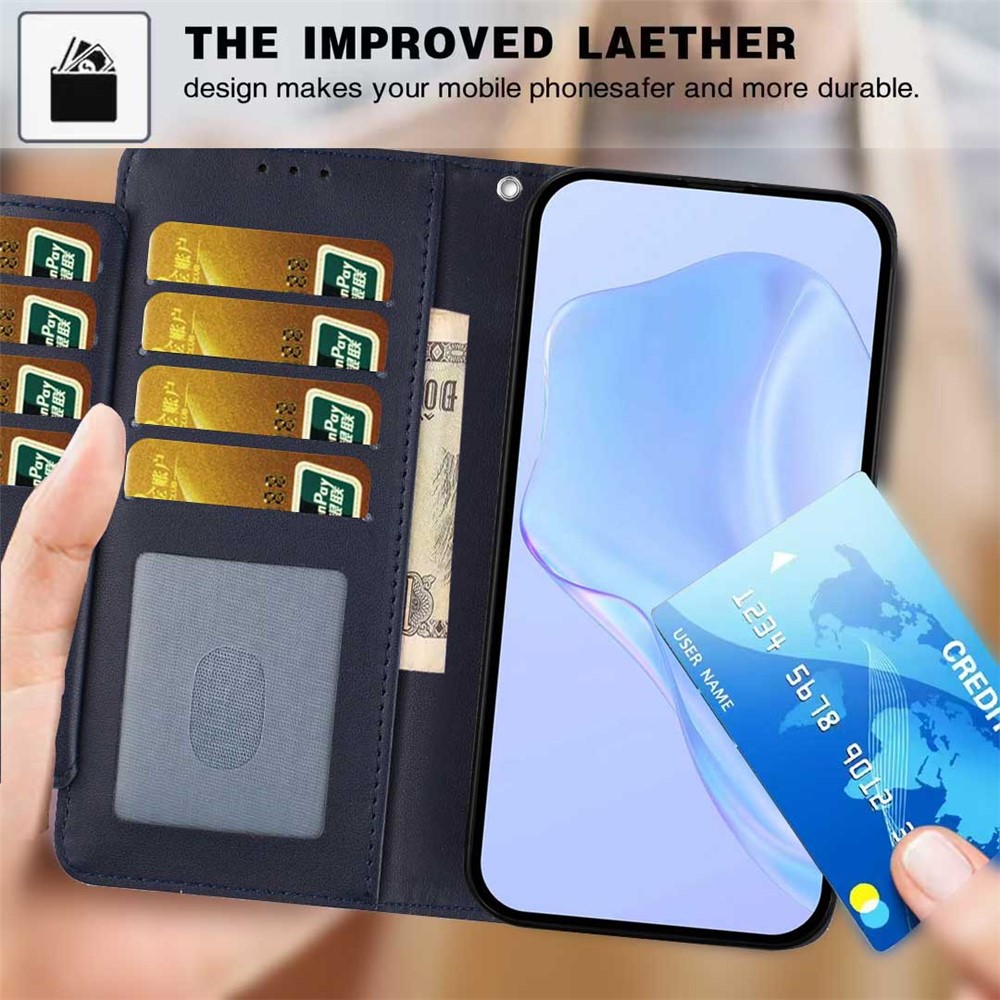  Honor 400 Lite Plånboksfodral Läder Blå
