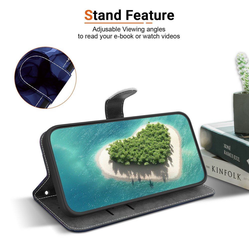  Honor 400 Smart Fodral Läder Ink Blue Flower