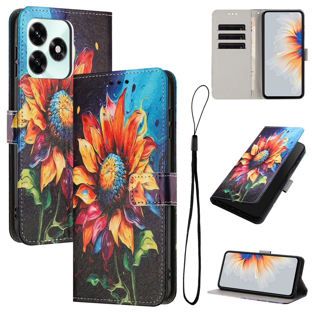  Honor X5c Plus Fodral Med Tryck Solros