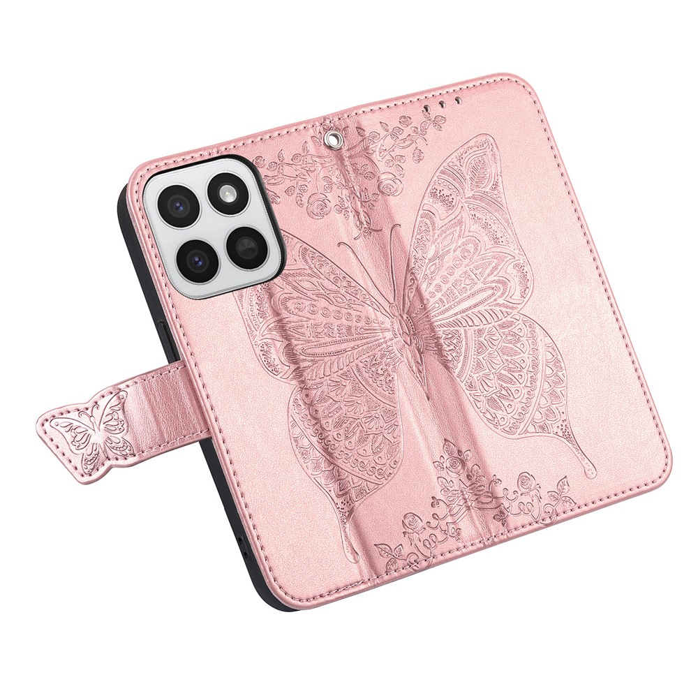  Honor 400 Smart Fodral Med Fjäril Tryck Roséguld