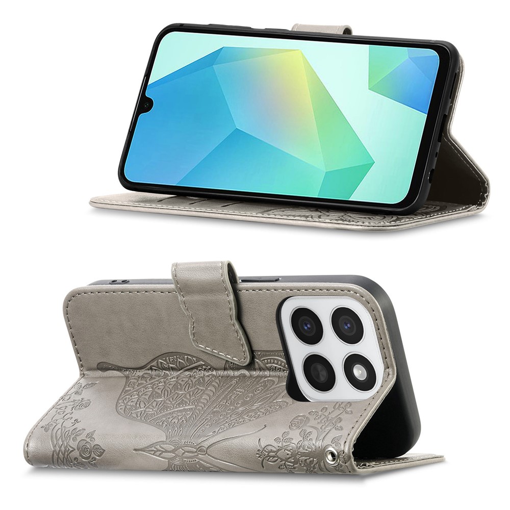  Honor 400 Smart Fodral Med Fjäril Tryck Grå