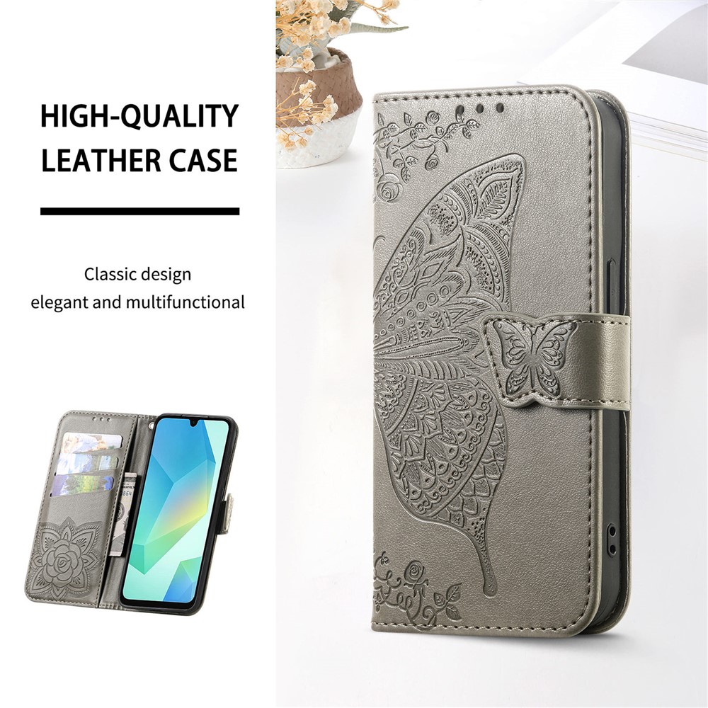  Honor 400 Smart Fodral Med Fjäril Tryck Grå