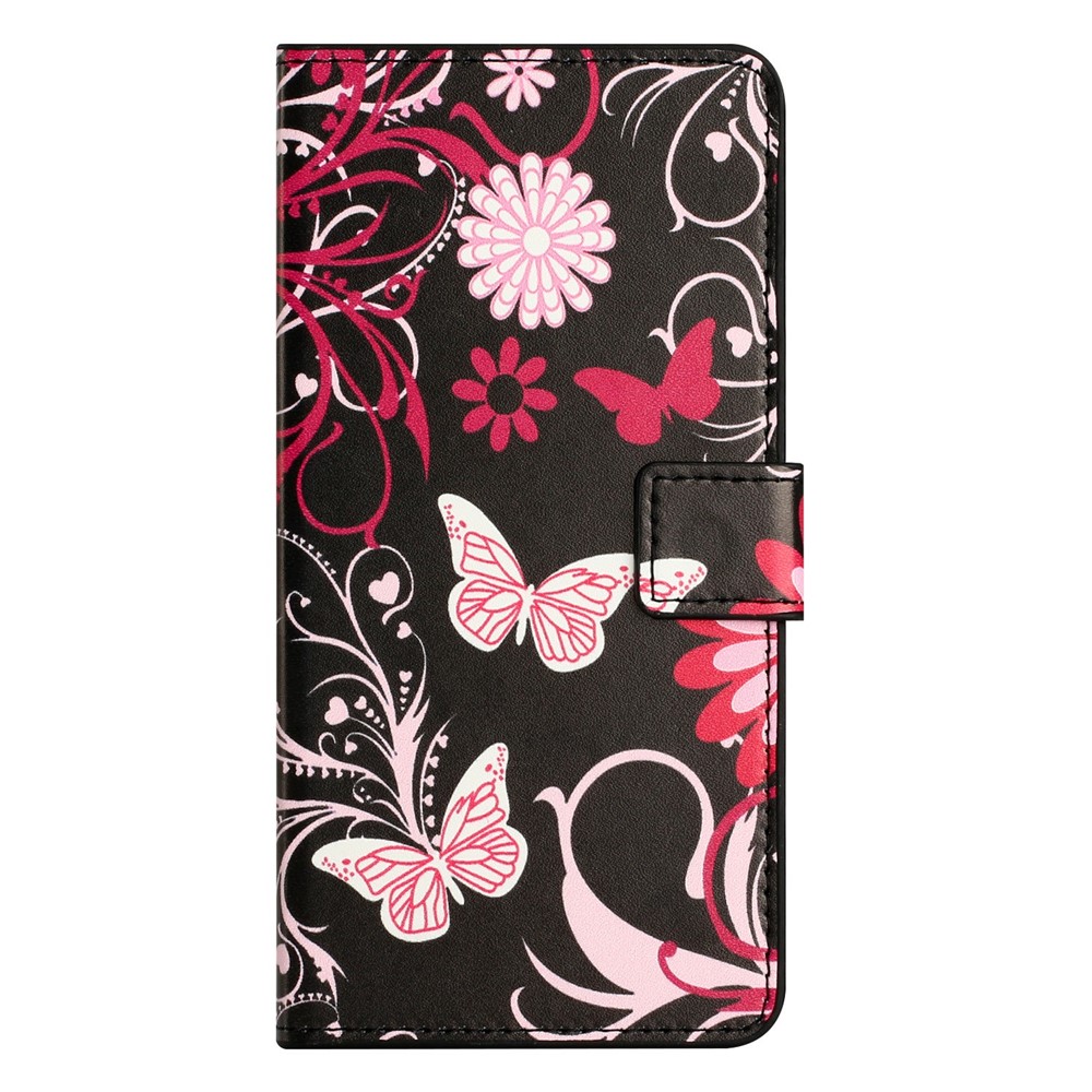  Motorola Moto G15 / G15 Power Fodral Med Tryck Rosa Fjärilar