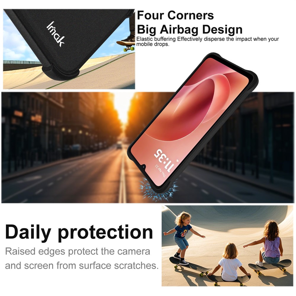 IMAK IMAK Moto G06/G06 Power Skal TPU AirBag Shockproof Svart