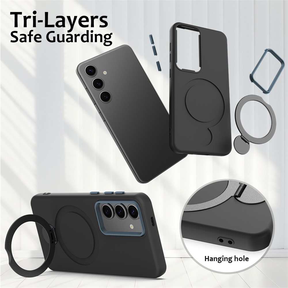  Samsung Galaxy S25 / S24 Skal MagSafe Kickstand Hybrid Svart