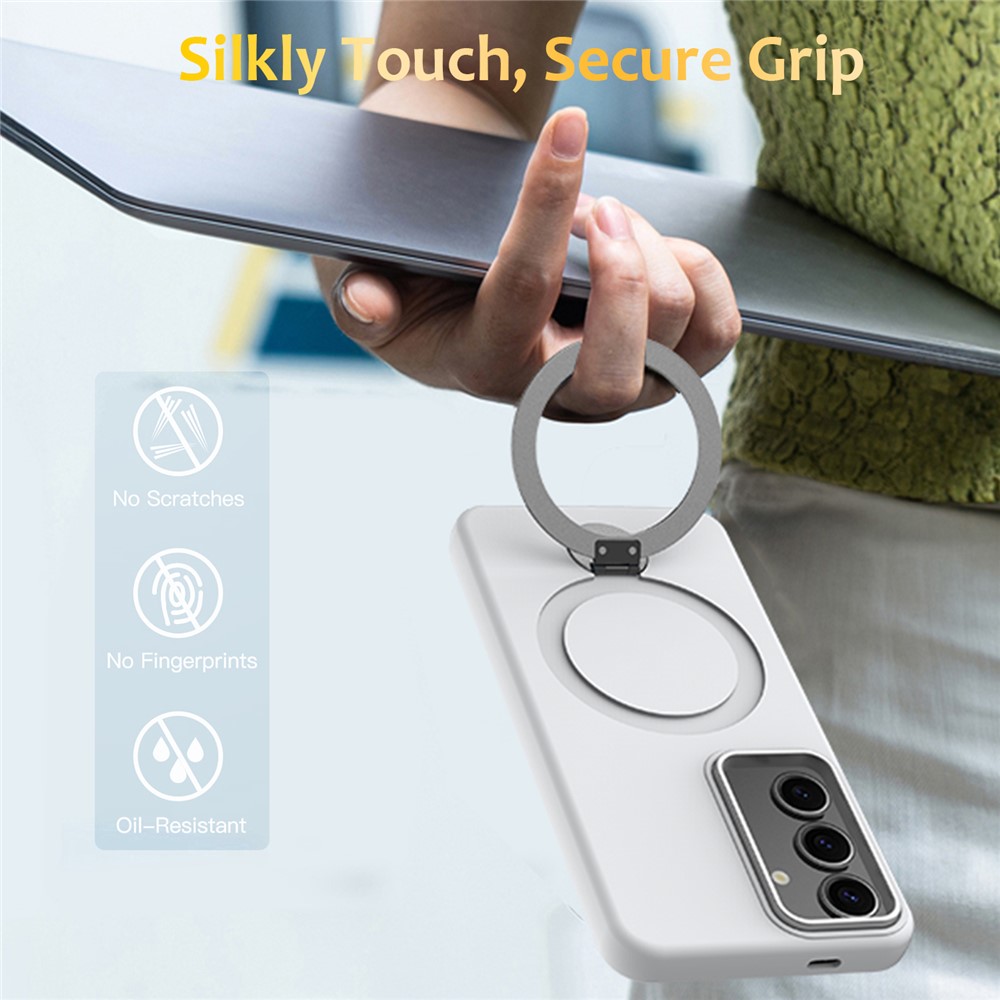  Samsung Galaxy S25 / S24 Skal MagSafe Kickstand Hybrid Vit