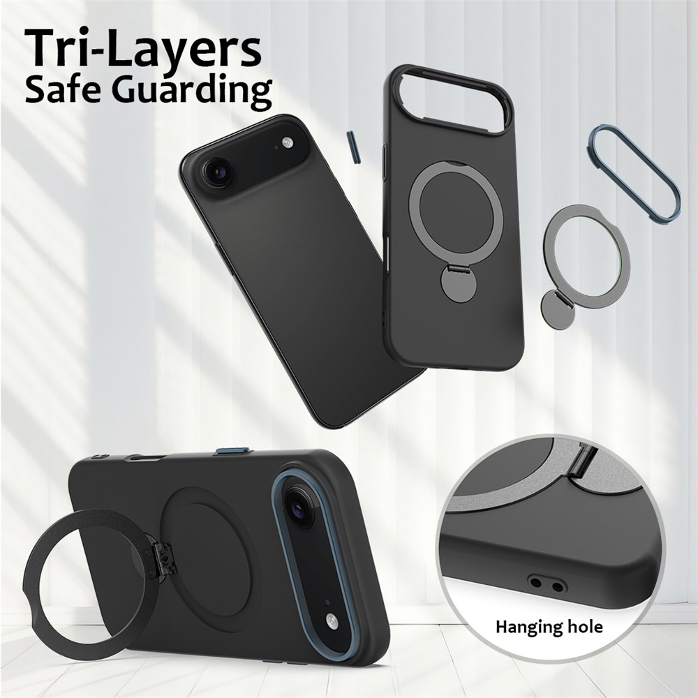  iPhone Air Skal MagSafe Kickstand Hybrid Svart