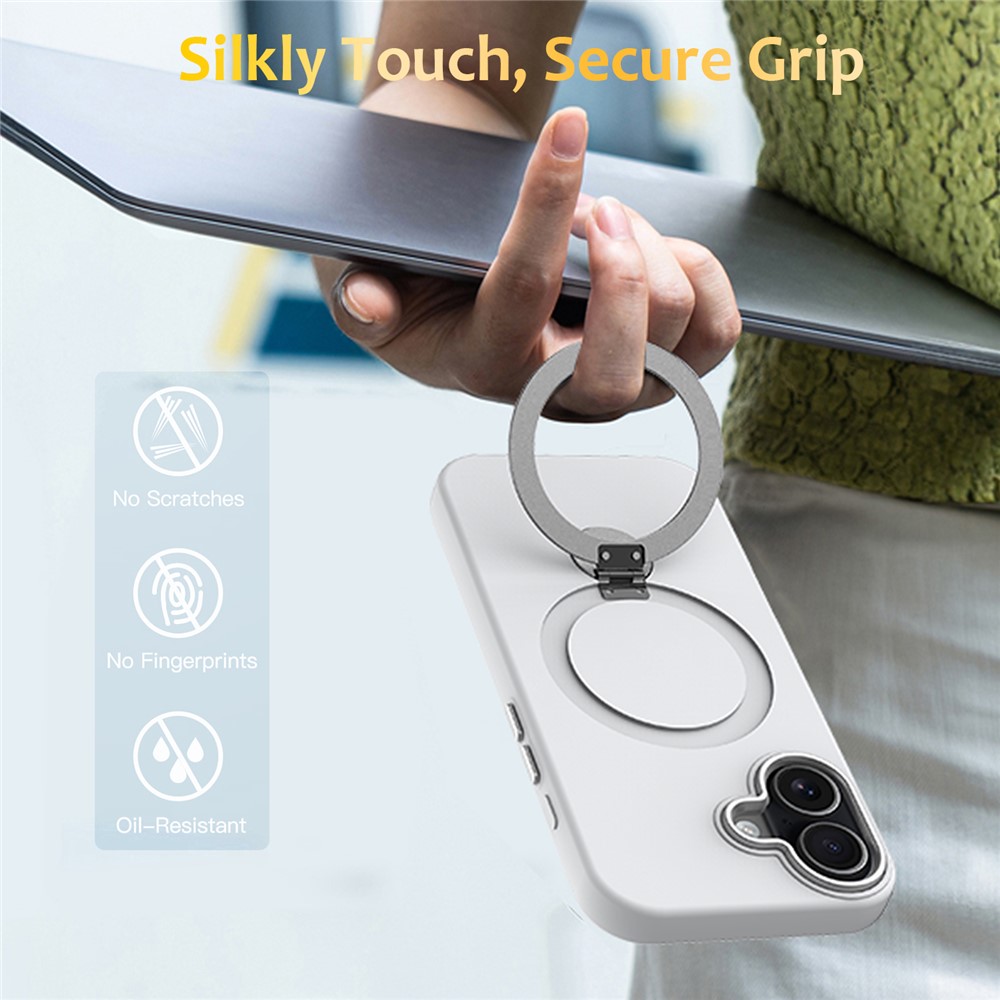  iPhone 17 Skal MagSafe Kickstand Hybrid Vit